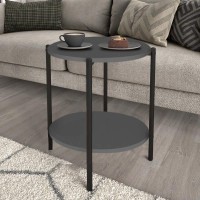Τραπεζάκι βοηθητικό Argento Megapap χρώμα ανθρακί 43x43x60εκ.