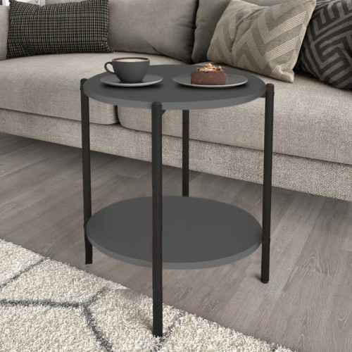 Τραπεζάκι βοηθητικό Argento Megapap χρώμα ανθρακί 43x43x60εκ.