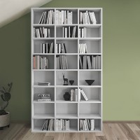 Βιβλιοθήκη Fyodor Megapap χρώμα λευκό 102x16x178εκ.