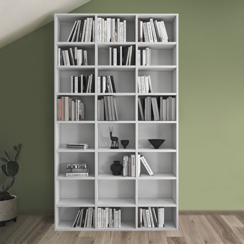 Βιβλιοθήκη Fyodor Megapap χρώμα λευκό 102x16x178εκ.