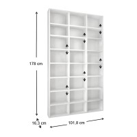 Βιβλιοθήκη Fyodor Megapap χρώμα λευκό 102x16x178εκ.