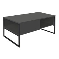 Τραπεζάκι σαλονιού Lawrence Megapap χρώμα ανθρακί 105x60x46εκ.