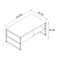 Τραπεζάκι σαλονιού Lawrence Megapap χρώμα ανθρακί 105x60x46εκ.