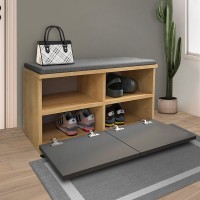 Παπουτσοθήκη Twain Megapap 8 ζευγών χρώμα sapphire oak - ανθρακί 80x35x42εκ.