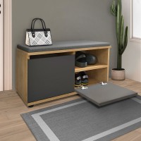 Παπουτσοθήκη Twain Megapap 8 ζευγών χρώμα sapphire oak - ανθρακί 80x35x42εκ.
