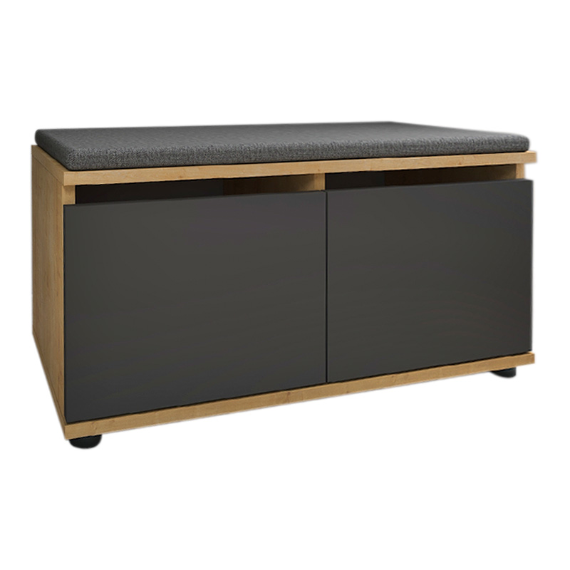 Παπουτσοθήκη Twain Megapap 8 ζευγών χρώμα sapphire oak - ανθρακί 80x35x42εκ.