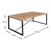 Τραπεζάκι σαλονιού Harte Megapap χρώμα pine oak 100x55x42εκ.