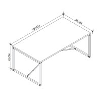 Τραπεζάκι σαλονιού Harte Megapap χρώμα ανθρακί 100x55x42εκ.