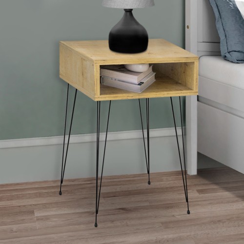 Κομοδίνο Scott Megapap χρώμα sapphire oak 40x30x60εκ.