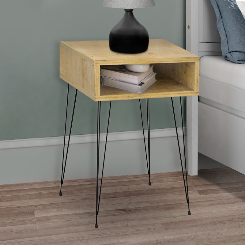 Κομοδίνο Scott Megapap χρώμα sapphire oak 40x30x60εκ.