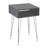 Κομοδίνο Scott Megapap χρώμα ανθρακί 40x30x60εκ.