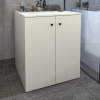 Έπιπλο πλυντηρίου Gray Megapap χρώμα λευκό 70x66x90εκ.