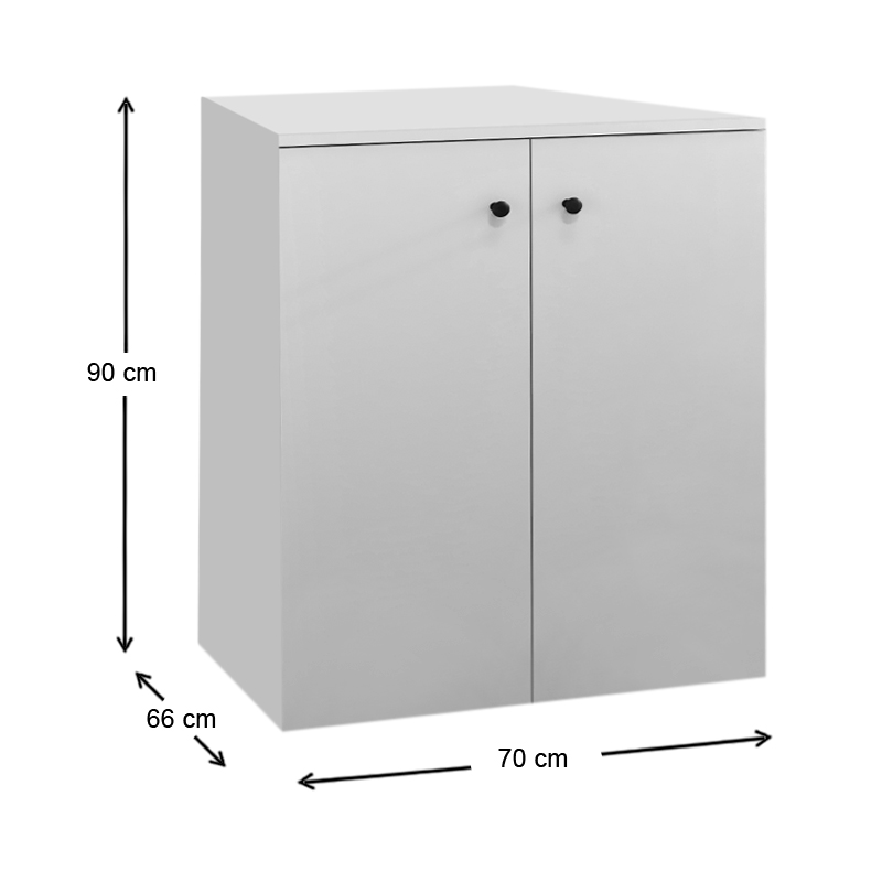 Έπιπλο πλυντηρίου Gray Megapap χρώμα λευκό 70x66x90εκ.