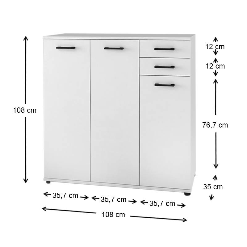 Παπουτσοθήκη - Ντουλάπι Polly Megapap χρώμα λευκό 108x35x108εκ.