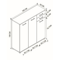 Παπουτσοθήκη - Ντουλάπι Polly Megapap χρώμα λευκό 108x35x108εκ.