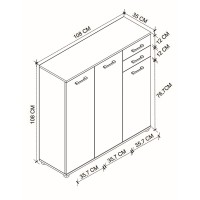 Παπουτσοθήκη - Ντουλάπι Polly Megapap χρώμα pine oak 108x35x108εκ.