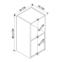 Κομοδίνο Vito Megapap χρώμα ανθρακί 34x30x66,4εκ.
