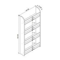 Επιτοίχια βιβλιοθήκη - ραφιέρα Montessori Megapap χρώμα sapphire oak 60x15x120εκ.