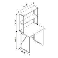 Γραφείο εργασίας Pope Megapap χρώμα pine oak 73x52x146εκ.