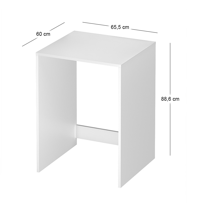Έπιπλο πλυντηρίου Pinar Megapap χρώμα λευκό 65,5x60x88,6εκ.