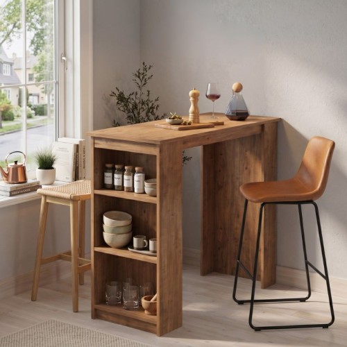 Τραπέζι μπαρ Toska Megapap χρώμα pine oak 120x50x103,6εκ.