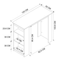 Τραπέζι μπαρ Toska Megapap χρώμα pine oak 120x50x103,6εκ.