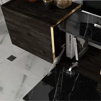 Σύνθεση τηλεόρασης Veyron Megapap χρώμα μαύρο rebab - μαύρο εφέ μαρμάρου 180x33x45εκ.