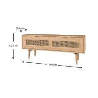 Έπιπλο τηλεόρασης Sirona Megapap χρώμα sapphire oak 140x30x55εκ.