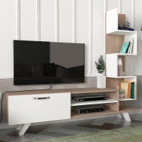 Έπιπλο τηλεόρασης Ceren Megapap χρώμα λευκό - cordoba 149,5x31x131,6εκ.
