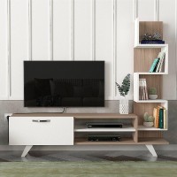 Έπιπλο τηλεόρασης Ceren Megapap χρώμα λευκό - cordoba 149,5x31x131,6εκ.