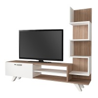 Έπιπλο τηλεόρασης Ceren Megapap χρώμα λευκό - cordoba 149,5x31x131,6εκ.