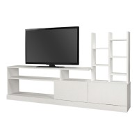 Σύνθεση τηλεόρασης Pesaro Megapap χρώμα λευκό 165x25x91,3εκ.