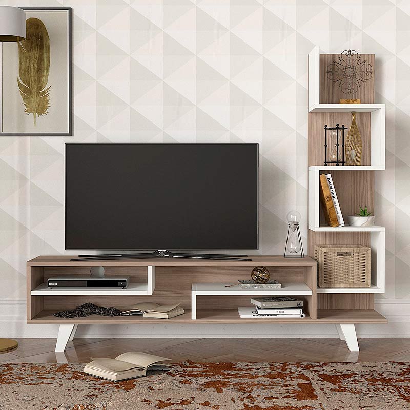 Έπιπλο τηλεόρασης Granada Megapap χρώμα λευκό - cordoba 149,5x29,5x120εκ.