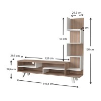Έπιπλο τηλεόρασης Granada Megapap χρώμα λευκό - cordoba 149,5x29,5x120εκ.