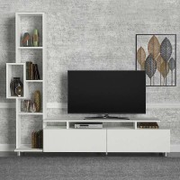 Σύνθεση τηλεόρασης Tulip Megapap χρώμα λευκό 160x29,5x160εκ.