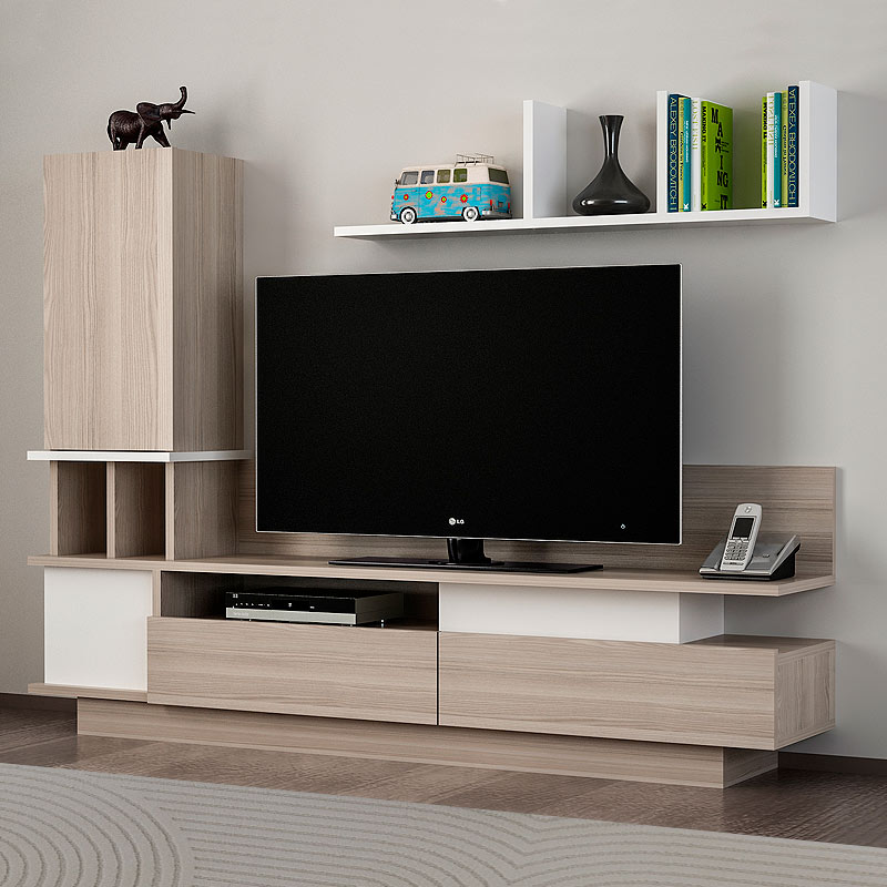 Σύνθεση τηλεόρασης Almeria Megapap χρώμα λευκό - cordoba 149x29,5x117εκ.