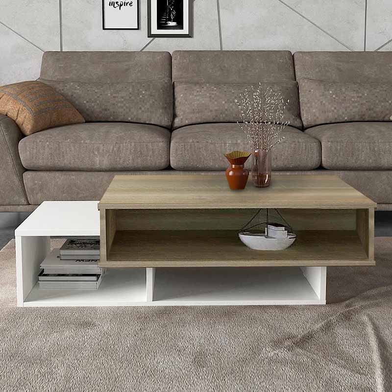 Τραπεζάκι σαλονιού Tab Megapap χρώμα λευκό - cordoba 105x60x32εκ.