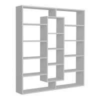 Βιβλιοθήκη Ample Megapap χρώμα λευκό 125x22x135,7εκ.