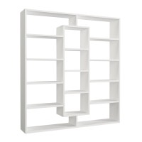 Βιβλιοθήκη Ample Megapap χρώμα λευκό 125x22x135,7εκ.