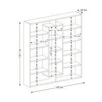 Βιβλιοθήκη Ample Megapap χρώμα λευκό 125x22x135,7εκ.