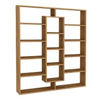 Βιβλιοθήκη Ample Megapap χρώμα καρυδί 125x22x135,7εκ.