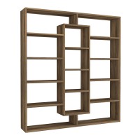 Βιβλιοθήκη Ample Megapap χρώμα καρυδί 125x22x135,7εκ.