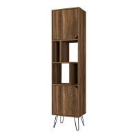 Βιβλιοθήκη Norma Megapap χρώμα καρυδί 45x35x184εκ.