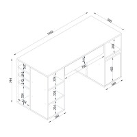 Γραφείο εργασίας Pontus Megapap χρώμα λευκό 145x60x74,4εκ.