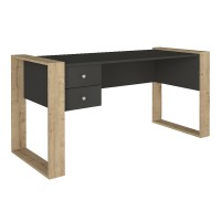 Γραφείο εργασίας Fernando Megapap χρώμα ανθρακί - sapphire oak 158,4x60x72,2εκ.