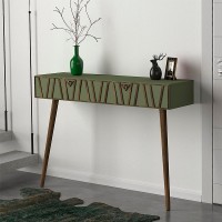 Κονσόλα επιτοίχια Forest Megapap χρώμα λαδί - καρυδί 120x35x89,3εκ.
