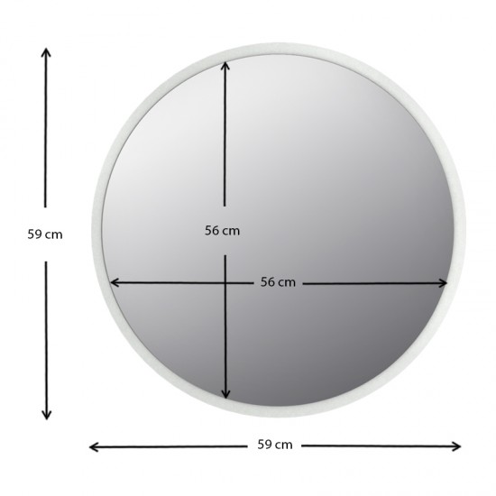 Καθρέπτης τοίχου Glob Μegapap από μελαμίνη χρώμα λευκό 59x2x59εκ.