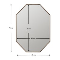 Καθρέπτης τοίχου Ursula Μegapap χρώμα καρυδί 45x2x70εκ.
