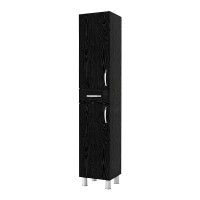 Ντουλάπι κουζίνας - μπάνιου Selina Megapap χρώμα sencron black 35x31x179εκ.