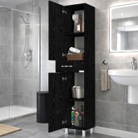 Ντουλάπι κουζίνας - μπάνιου Selina Megapap χρώμα sencron black 35x31x179εκ.